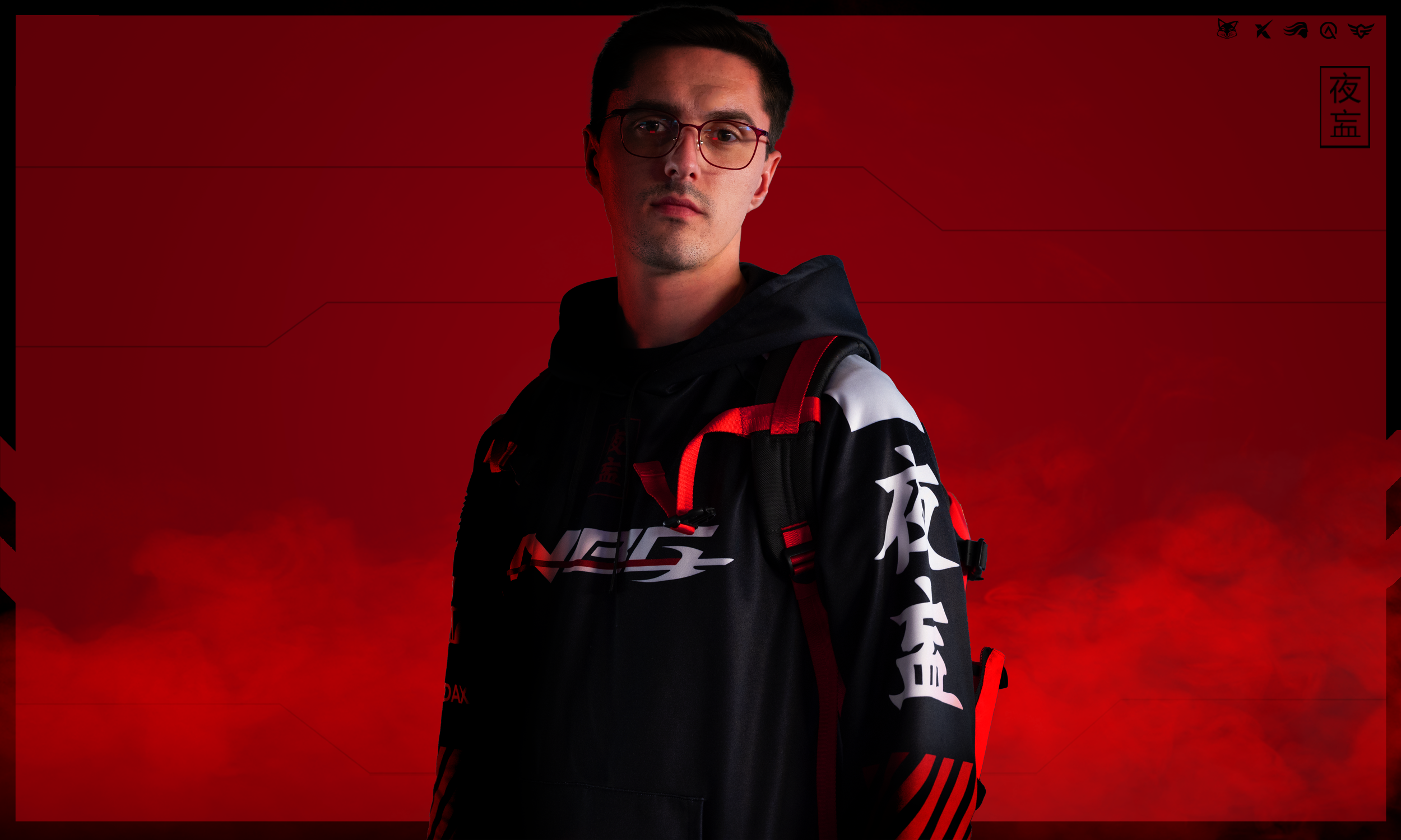 Nightblood player wearing a red and black jacket